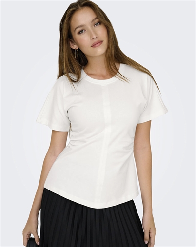 Only - ONLMarie Ruching T-shirt - Cloud Dancer